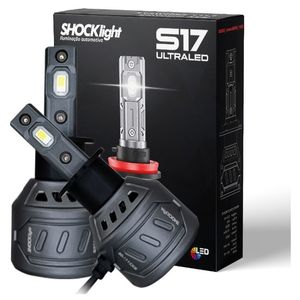 Par Lâmpada Ultraled S17 Shocklight H1 H3 H4 H7 H8 H9 H11 H16-2 H16 H27 Hb3 Hb4 9012 6000K 12V 55W