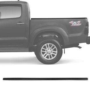 Protetor Borda Lateral Caçamba Hilux 2005 A 2015 Cabine Dupla Preto Texturizado