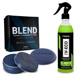 Kit Limpeza Vonixx Blend Ceramic Wax Black 100ml + Lava a Seco V-Eco Fast 500ml