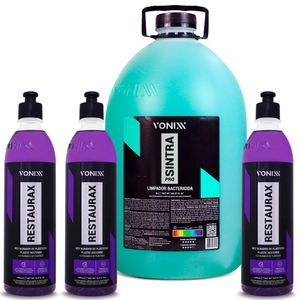 Kit Limpeza e Proteção de Plástico Vonixx Sintra Pro 5 Litros + 3 Restaurax 500 ml