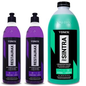 Kit Limpeza e Proteção de Plástico Vonixx Sintra Pro 3 Litros + 2 Restaurax 500 ml