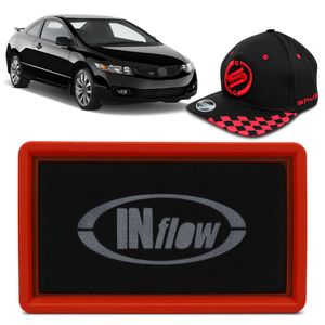 Filtro de Ar Esportivo Inflow New Civic SI 07 a 11 Element 2.4 07 a 11 Tuning Inbox HPF7200 + Brinde