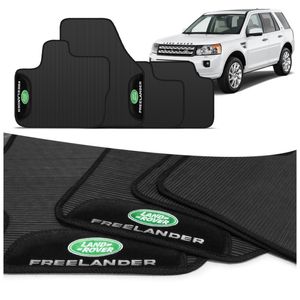 Jogo de Tapete PVC Freelander 2010 a 2014 Preto Com Logo Bordado Concept 3D 4 Peças