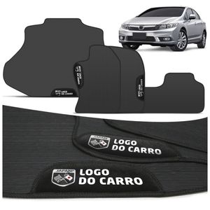 Kit Jogo de Tapete PVC Compatível Civic 2012 a 2016 3 Peças + Tapete Porta Malas