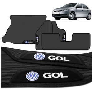 Kit Jogo Tapete Borracha Gol G5 G6 G7 G8 2009 a 2023 3 Pçs + Tapete Porta Mala