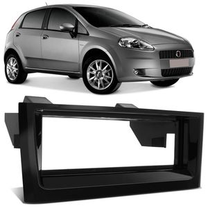 Moldura Painel 1 Din Fiat Punto 2007 a 2012 Linea 2008 a 2012 Black Piano