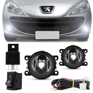 Kit Farol de Milha Peugeot 207 307 06 07 08 09 10 Auxiliar Neblina