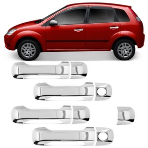 Kit Aplique Cromado Maçaneta Fiesta 2002 a 2010 Ecosport 2003 a 2012 4 Portas