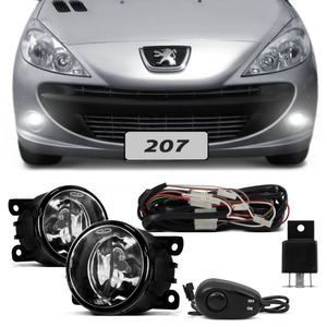 Kit Farol de Milha Peugeot 207 307 2006 2007 2008 2009 Auxiliar Neblina