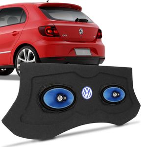 Tampão Porta Malas Gol G5 G6 2009 a 2016 Carpete Grafite Bagagito + Alto Falante Foxer 6x9" 120W RMS