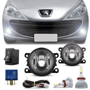 Kit Farol de Milha Pegeout 208 2012 a 2016 + Kit Super LED Headlight H11 6000k