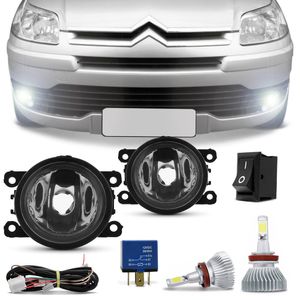 Kit Farol de Milha Citroen C4 Hatch Pallas 2007 a 2012 C4 VTR 2007 a 2010 + Kit Super LED H11 6000K