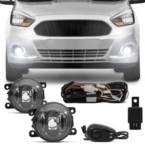 Kit Farol de Milha Ford Ka Hatch 2013 2014 2015 2016 Ka Sedan 2015 2016 Auxiliar Neblina