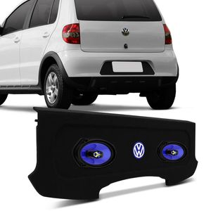 Kit Tampão Porta Malas Fox Carpete Preto Bagagito + Alto Falante Triaxial Shutt 6x9" 140W RMS