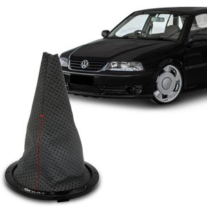 Coifa Câmbio Gol G3 01 a 05 Grafite Costura Vermelha Com Base Black Piano Esportiva Tuning Shutt