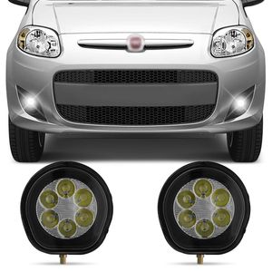 Par Farol de Milha LED Lâmpada Integrada Linha Fiat 12V 3W Auxiliar Neblina