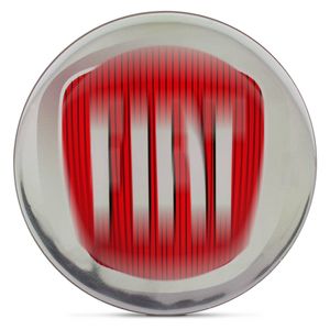 Emblema Fiat Resinado Prata e Vermelho 9,5cm Universal Acabamento Perfeito