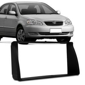 Moldura Painel 2 Din 7" Toyota Corolla 2003 a 2007 Preto Padrão Japonês