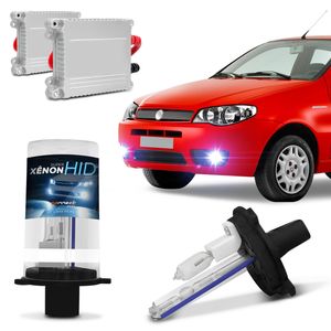 Kit Lâmpada Xênon Farol Milha Fiat Palio G3 2004 a 2014 H1 8000K 12v 35W Reator Função Anti Flicker