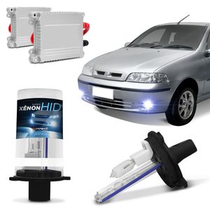 Kit Lâmpada Xênon Farol Milha Fiat Palio G2 2001 a 2007 H1 8000K 12v 35W Reator Função Anti Flicker