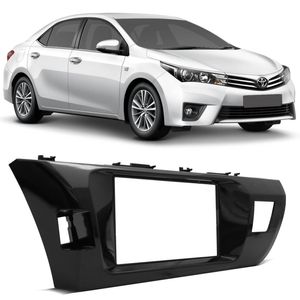 Moldura do Painel 2 Din Toyota Corolla 2014 a 2017 Black Piano Excelente Acabamento Fácil Instalação