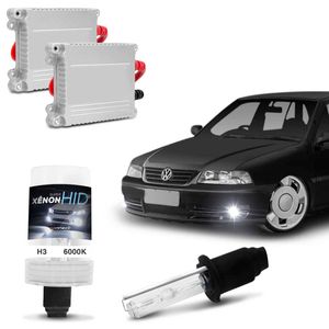 Kit Xênon Completo H3 6000K Volkswagen Gol G3 00 A 05 Tonalidade Branca Reator Função Anti Flicker