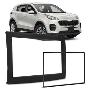 Moldura Painel 2 Din 7" Kia Sportage 2016 a 2021 Preta Padrão Japonês Chinês