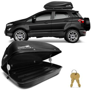 Bagageiro Maleiro De Teto Sport Rack Conquest Ford Ecosport 03 A 18 50KG 370 Litros Preto