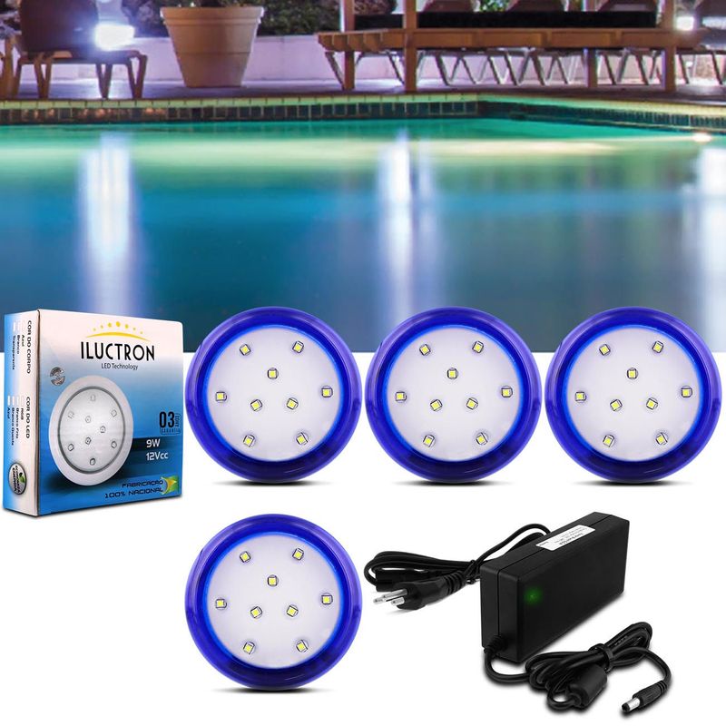 Kit-4-Luminarias-de-Piscina-12V-9W-Azul-Branco-6500K---Controle-Remoto-RGB-Wireless-e-Fonte-60W-connectparts---1-