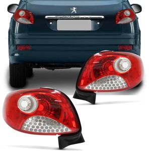 Par Lanterna Traseira Peugeot 207 Passion Sedan 2011 2012 2013 2014 Bicolor