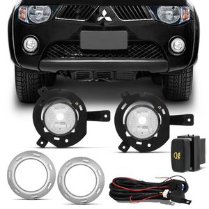 Kit Farol de Milha L200 Triton 2005 2006 2007 2008 2009 2010 Auxiliar Neblina