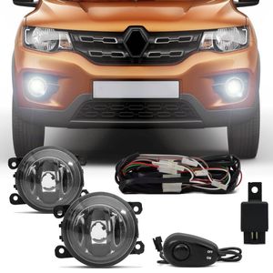 Kit Farol de Milha Renault Kwid 2017 2018 2019 Auxiliar Neblina