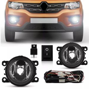 Kit Farol Milha Renault Kwid 2017 2018 2019 Auxiliar Neblina