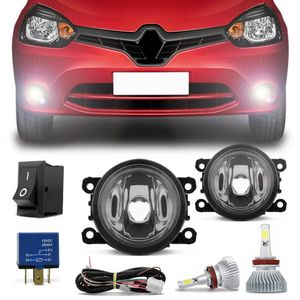 Kit Farol de Milha Renault Clio 2013 a 2016 + Super LED Headlight H11 6000k