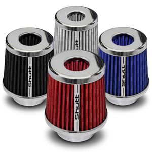 Filtro de Ar Esportivo Duplo Fluxo 72mm Cônico Lavável Shutt Base Cromada Maior Potência Tuning