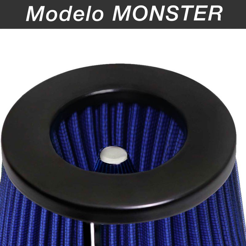 Filtro-de-Ar-Esportivo-Tunning-DuploFluxo-Monster-62-72mm-Conico-Lavavel-Shutt-Base-Maior-Potencia-connectparts---5-