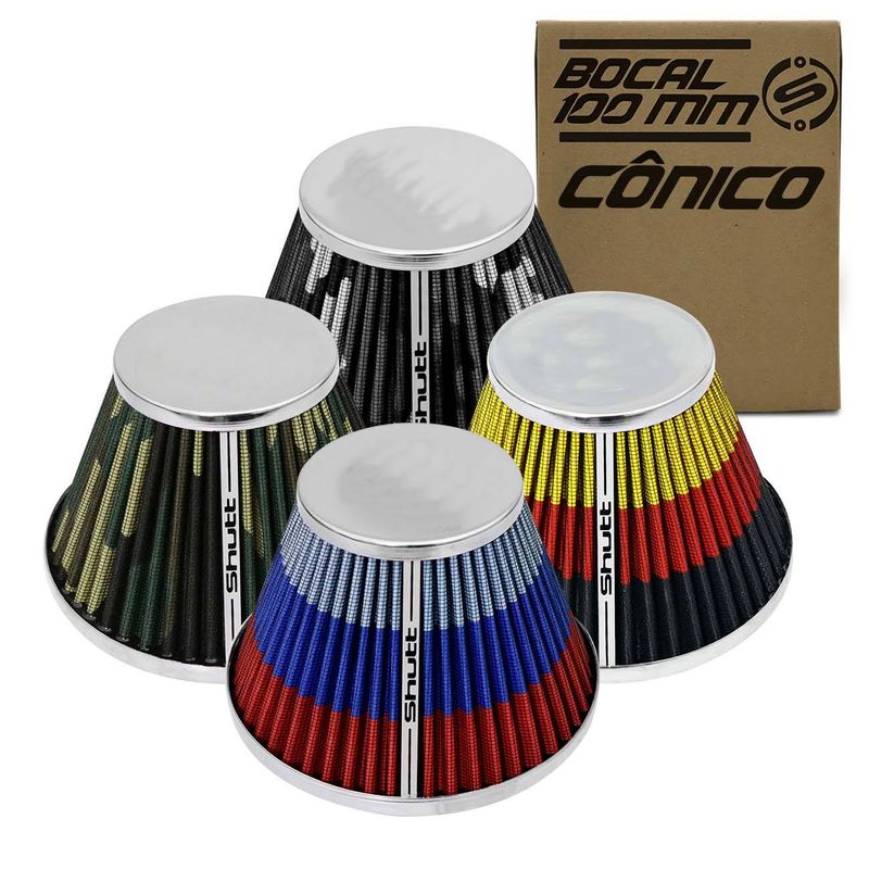 Filtro-de-Ar-Esportivo-Tunning-MonoFluxo-100mm-Conico-Lavavel-Especial-Shutt-Base-Cromada-Potencia-connectparts--1-