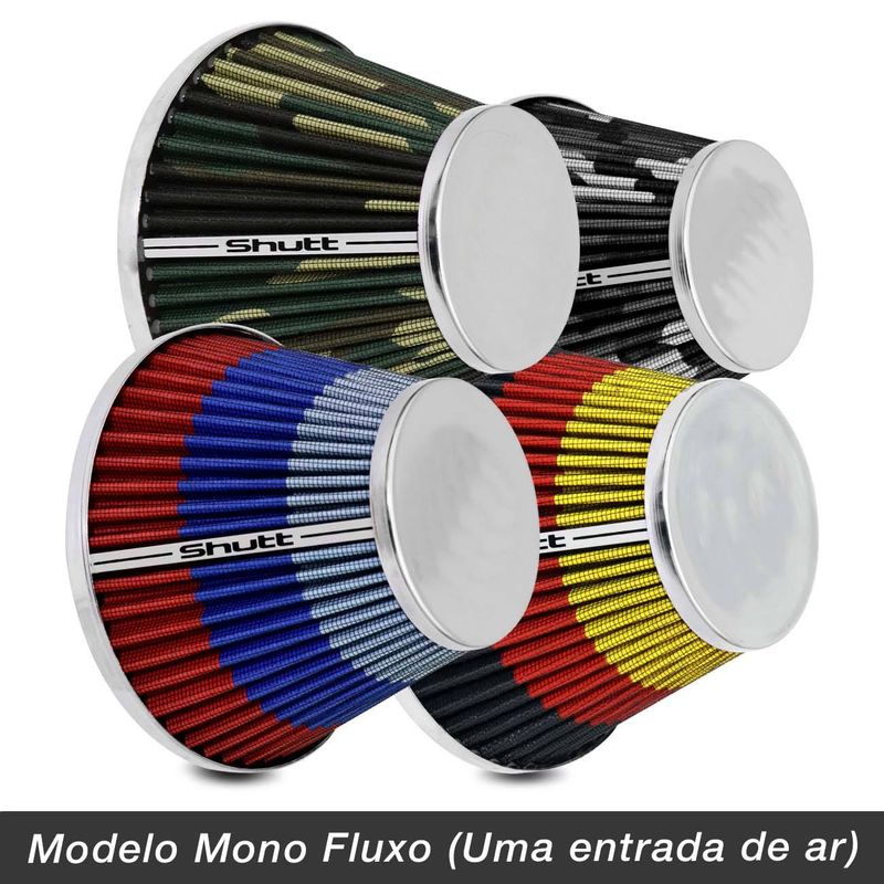 Filtro-de-Ar-Esportivo-Tunning-MonoFluxo-100mm-Conico-Lavavel-Especial-Shutt-Base-Cromada-Potencia-connectparts--2-