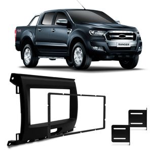 Moldura Painel 2 Din 7" Ford Ranger 2017 a 2021 Preto Padrão Japonês Chinês