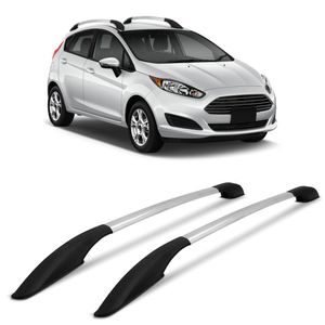 Rack de Teto Longarina New Fiesta Hatch 2013 a 2019 Alumínio Anodizado 2 Peças Decorativo