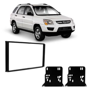 Moldura Painel 2 Din 7 " Kia Sorento 2007 a 2009 Preto Padrão Japonês