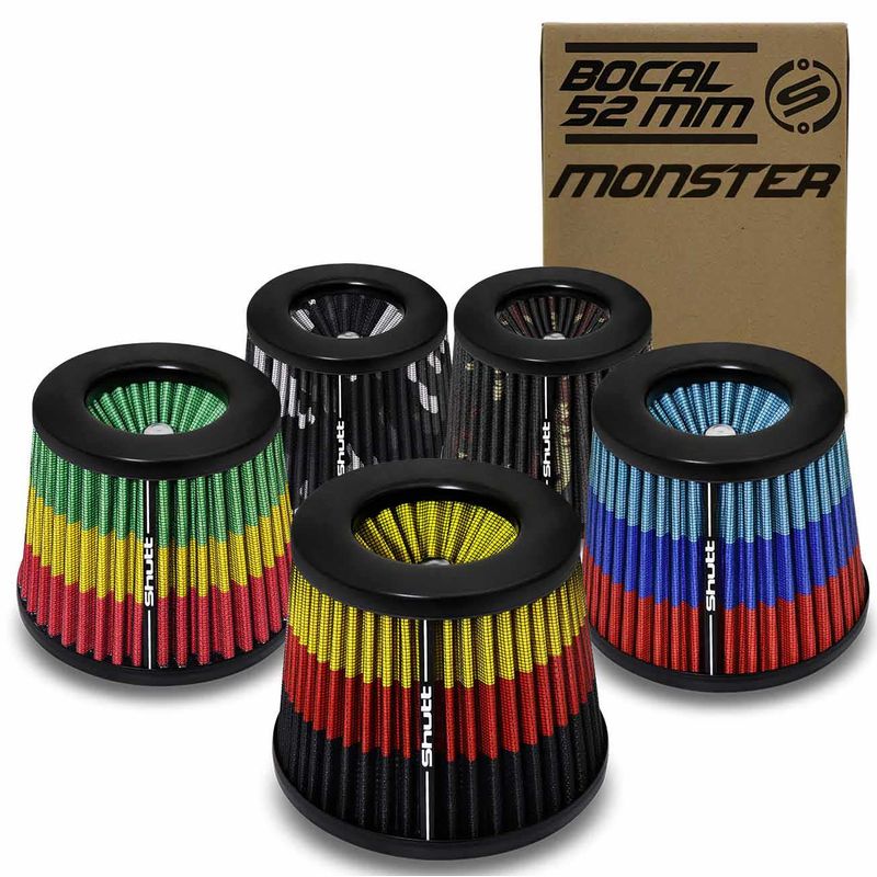 Filtro-de-Ar-Esportivo-Tunning-DuploFluxo-Monster-52mm-Conico-Lavavel-Especial-Shutt-Base-Borracha-connectparts---1-