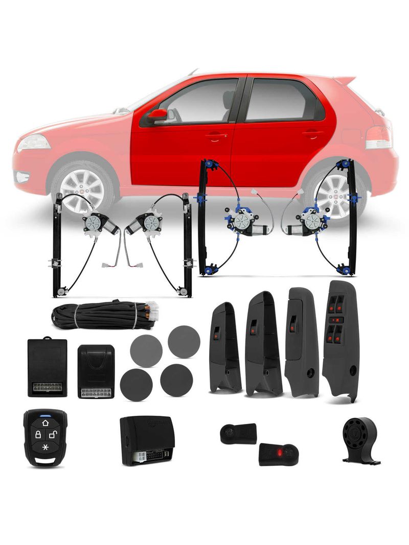 Kit-Vidro-Eletrico-Fiat-Palio-2006-2007-2008-2009-2010-2011-4-Portas---Alarme-Taramps-connectparts---1-