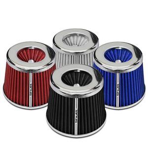 Filtro de Ar Esportivo Duplo Fluxo Monster 62mm Cônico Lavável Shutt Base Cromada Potência Tuning