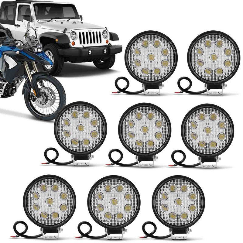 Kit-8-Farois-Milha-Redondo-Slim-9-Leds-27w-12V-Carro-Troller-Jeep-Off-road-Auxiliar-Neblina-connectparts---1-