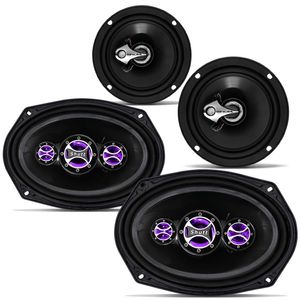 Kit Facil 6x9 + 6 Polegadas 480W RMS Triaxial e Quadriaxial 4 Ohms Bobina Simples Shutt Original