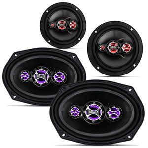 Kit Fácil Shutt Alto Falante 6" e 6x9" Quadriaxial 480W RMS 4 Ohms Bobina Simples