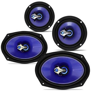 Kit Fácil Shutt Alto Falante 6" 120W RMS Triaxial Par + Alto Falante 6x9" 140W RMS Par