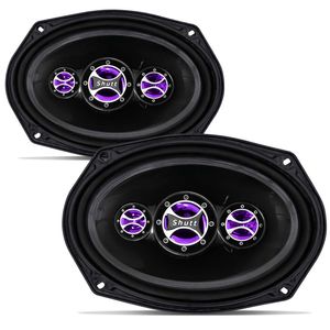 Alto Falante Par Shutt 6x9" 320W RMS 4 Ohms Quadriaxial Bobina Simples Preto Potência 1200W Máx