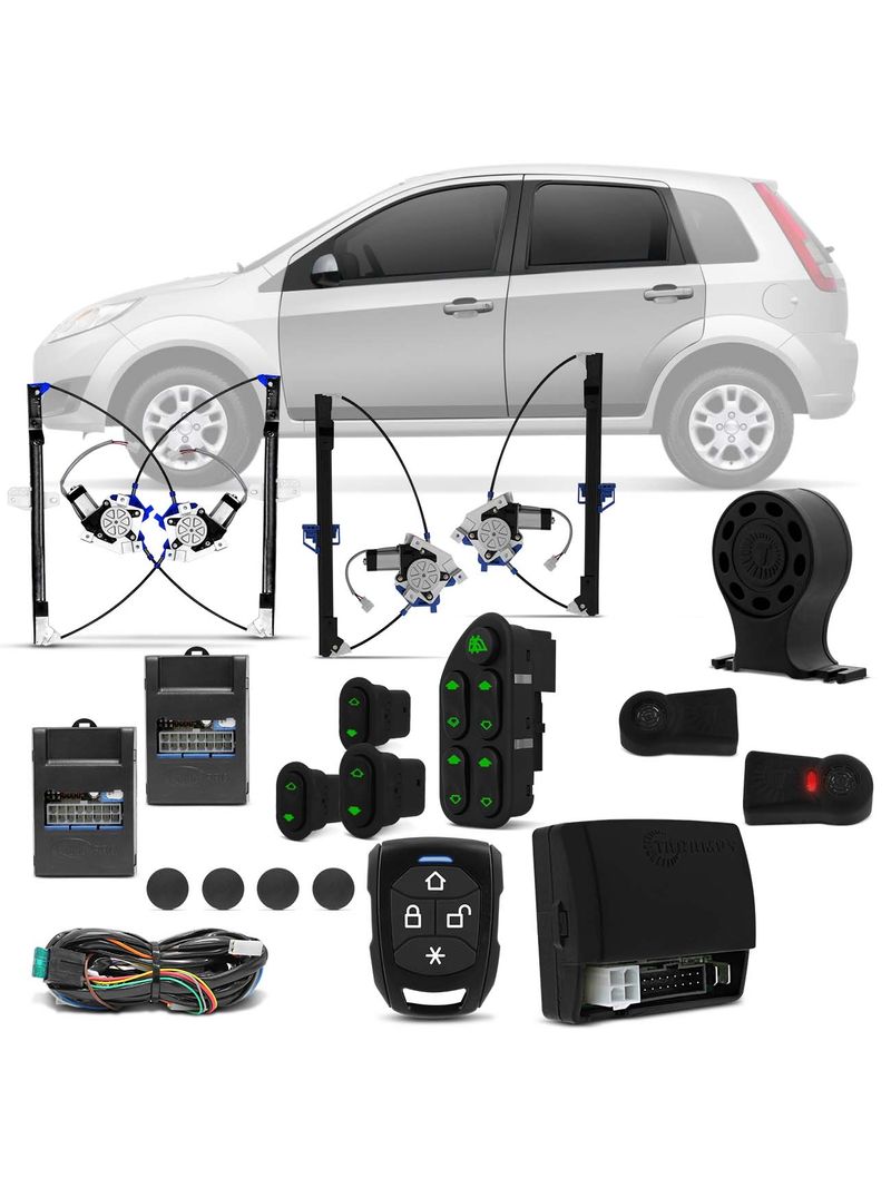 Kit-Vidro-Eletrico-Ford-Fiesta-Hatch-Sedan-2003-A-2014-Sensorizado-4-Portas---Alarme-Taramps-connectparts---1-